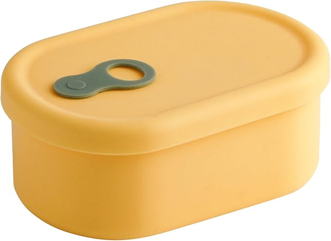 Premium Korean-Made Silicone Airtight Food Container with Steam Vent – BPA Free, Leakproof, Microwave & Freezer Safe Meal Prep. & Leftovers Storage (Mango Yellow, 17 floz)