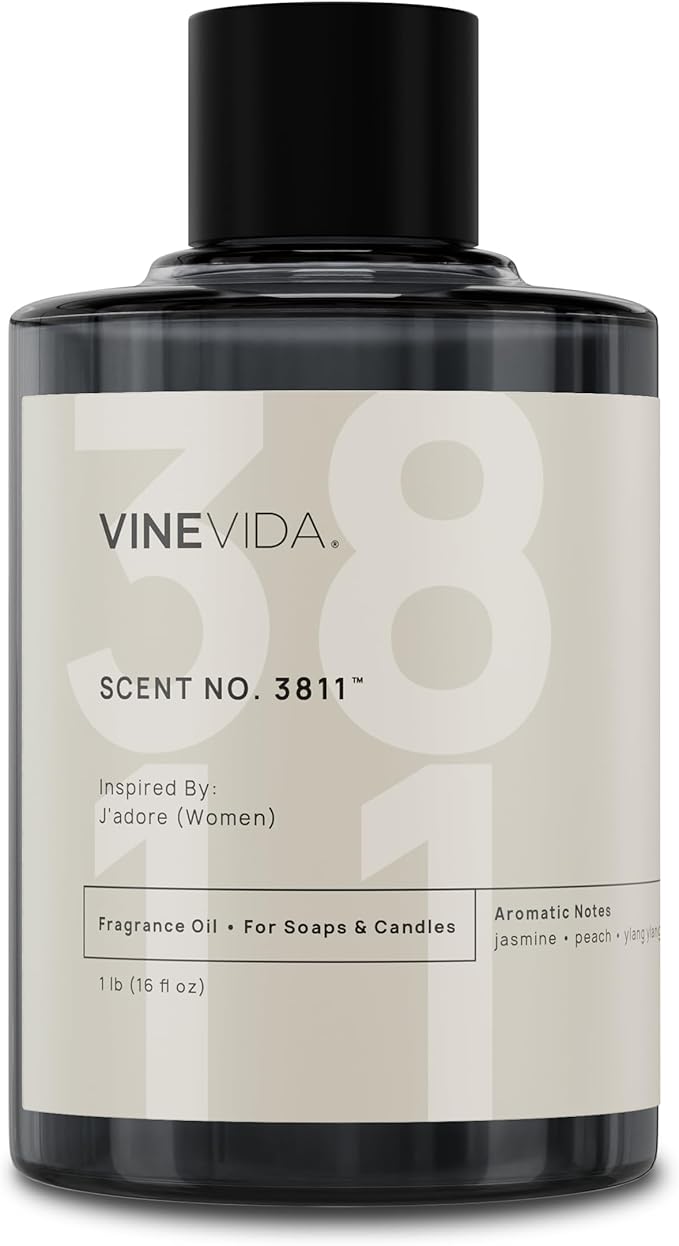 VINEVIDA [16 Oz] Scent No. 3811 Inspired by J'Adore (Women); Fragrance Oil for Candle Making and Soap Making - Premium Candle Scents for Soy Candles