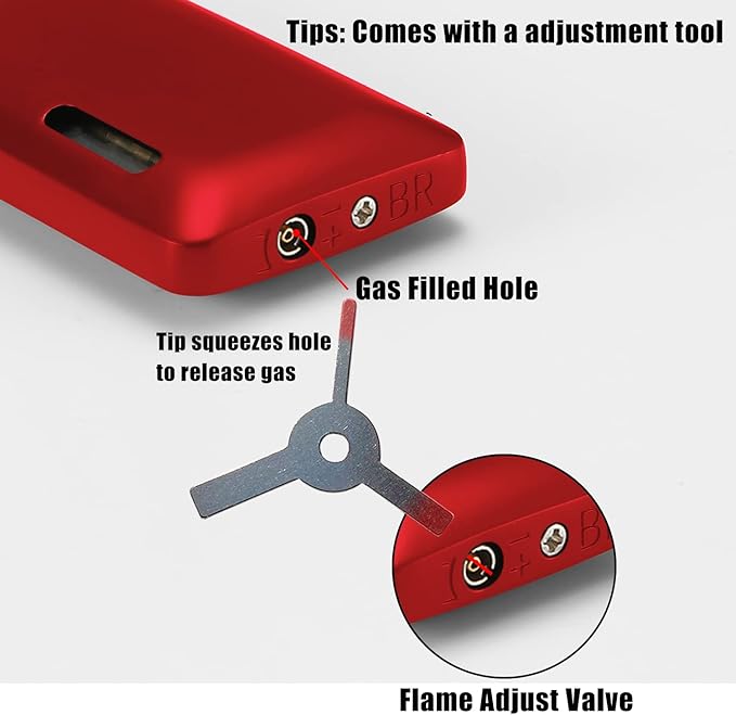 Futlidys 2 Pack Mini Torch Lighter Butane Refillable, Double Flame Butane Lighter with Visible Window, Adjustable Jet Lighter, Great Gifts for Men and Women, Without Gas (Red)