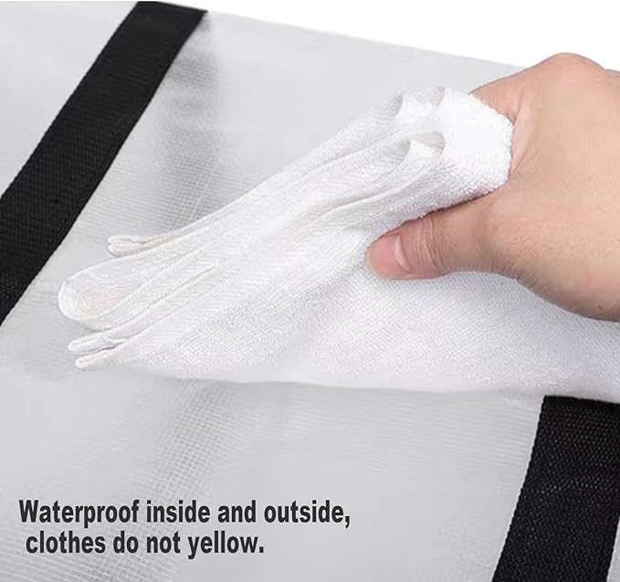 1Pack Large Moving Bags with Zippers & Carrying Handles, Heavy Duty Storage Tote Moving Boxes ，Space Saving (Clear, 1 Pack)