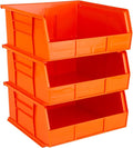 Hudson Exchange 11" x 11" x 5" (3 Pack) Plastic Stackable Storage Bin and Hanging Container, Orange
