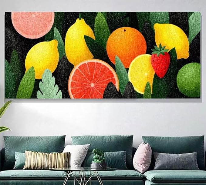 Paint by Numbers Kit for Adults Fruit Painting by Numbers Plant DIY Kits for Adults Canvas Oil Painting Crafts, Hobbies for Women Beginner for Home Wall Decor Art, Gifts Without Frame 12x24Inch H-AR30