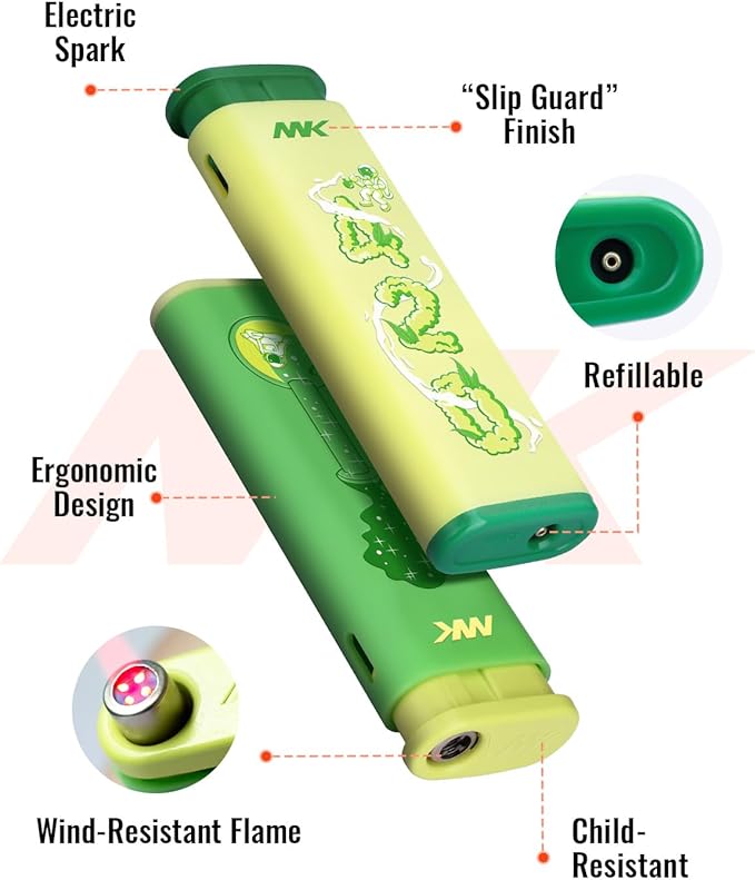 MK Wind Proof Jet Flame Lighters, 5PCS Striking Design, Ideal as Lighters for BBQ, Camping, Outdoor use, utane Refillable Wind-Resistant Flame,(Connection-5PC)