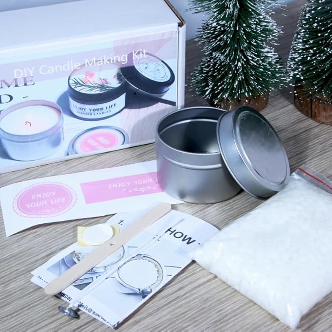DIY Candle Making Supplies for Adults and Beginners, Including Soybean Wax, Exquisite Stickers, Candle Jars, Wicks, and Homemade Candle jar Sets with Essential Oils.