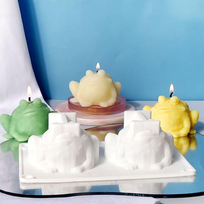 ZAKVOOR 3D Toad Candle Silicone Molds Frog Resin Casting Mould for DIY Candle Making Polymer Clay Craft Plaster Home Decoration