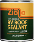 Ziollo RV Roof Sealant - Leak Repair 100% Silicone Liquid Rubber - Premium Waterproof Coating for Campers, Pop Up, Motorhomes, and Travel Trailers - Easy DIY Application - White 1 Quart