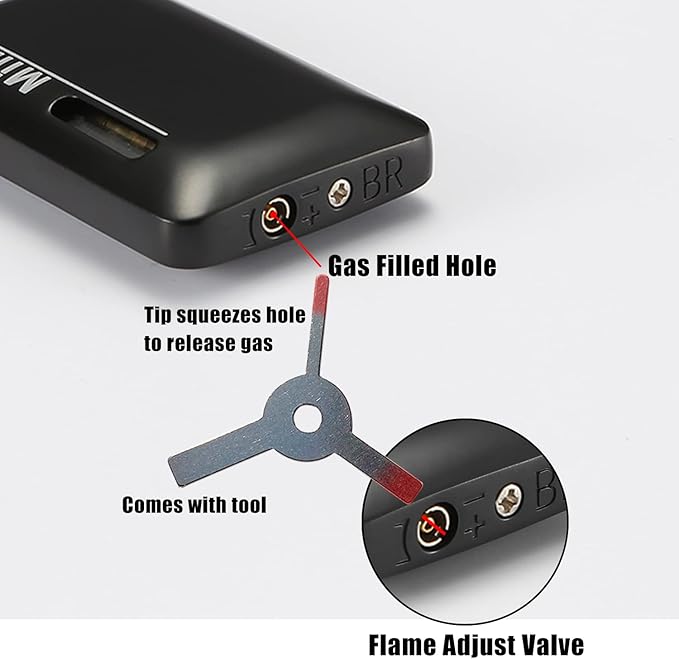2 Pack Mini Butane Lighter, Double Jet Torch Lighter with Visible Window, Refillable and Adjustable Pocket Lighter, Great Little Gift for Men and Women, Black and Red (Without Gas)