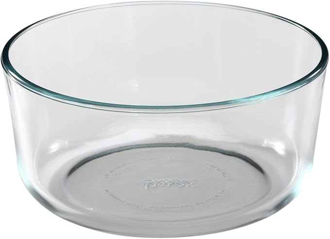 Pyrex 7203 7-Cup Glass Bowl and 7402-PC 6/7-Cup Turquoise Lid (2-Pack) - Made in USA