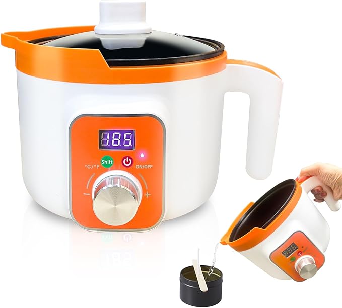 Ksedcon Digital Wax Melter for Candle Making, Electric Wax Melting Pot with Pouring Spout, Candle Wax Melting Pot with Temp Control(LED Display