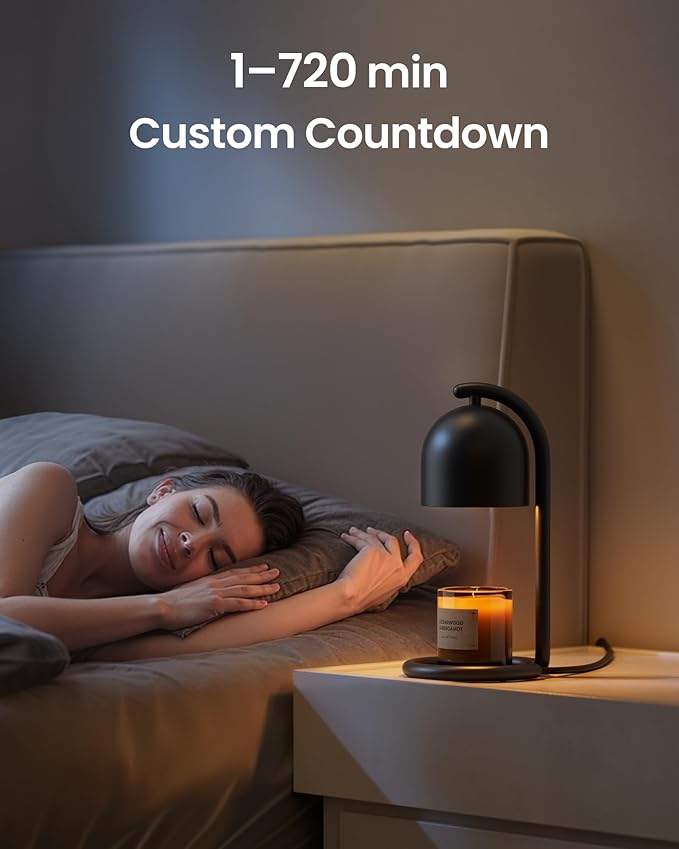 SwitchBot Smart Candle Warmer Lamp with Timer & Voice Control (Dark Black)