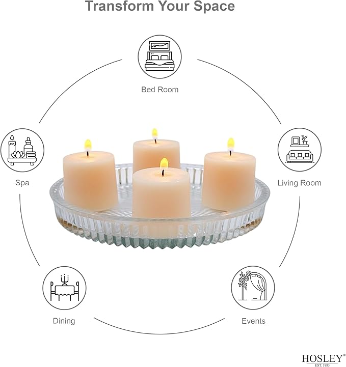 Hosley Set of 72 Unscented Ivory Votive Candles – Bulk Pack, Clean-Burning, Long-Lasting 10-12 Hour Burn Time – Ideal for Weddings, Home Décor, Spa, and Events