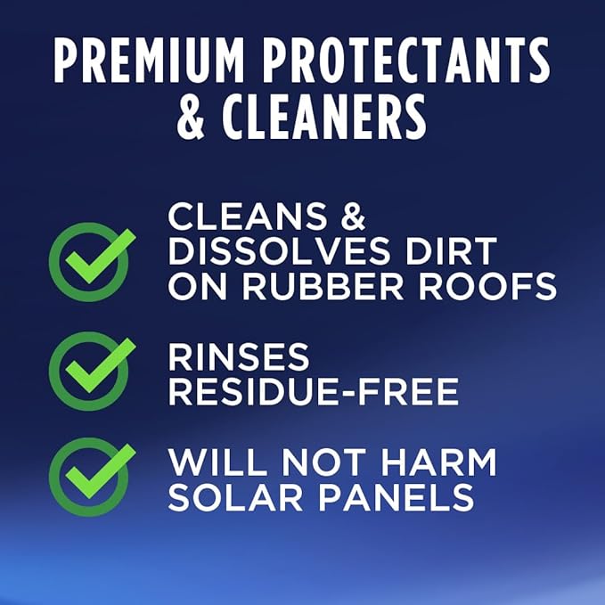 303 Products Rubber Roof Cleaner - Removes Build Up On The Rubber Roofs of RVs, Campers, Pop-Ups, and Motorhomes, Will Not Harm Solar Panels, 1 Gallon (30239)