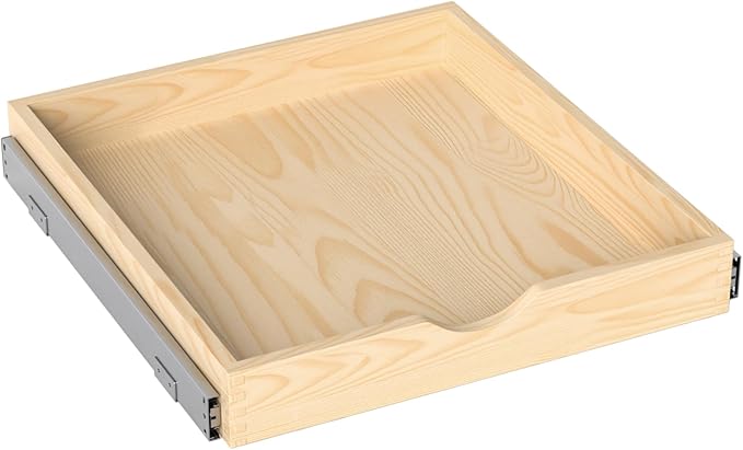 ZOINLIY 21''W X 21''D X 3''H Wooden Pull Out Drawer for Cabinet, Cabinet Organizer for Kitchen, Soft Close Slide Out Shelves, Heavy Duty, Fully Expandable