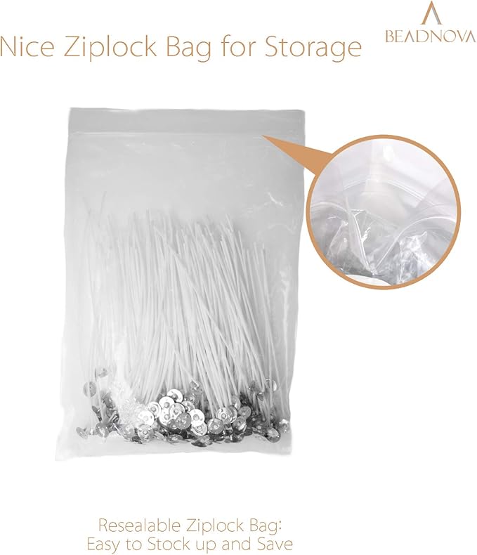 BEADNOVA Candle Wicks 6 Inch 200pcs Large Cotton Wicks String for Candle Making Supplies