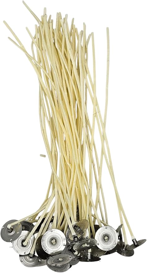 50 Pack – Jess Mae LX Candle Wicks, 8 Inch, Professional Grade – Primed Custom Assemblies with Beeswax Primer and Sustainer Tabs – DIY Candle Making Supplies (LX - 18)