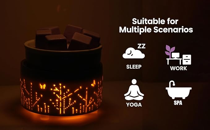 Ceramic Electric Wax Melt Warmer & Cube Oil Melter Cute Small Warmers Aromatherapy for Home Decorative Burner Melts Scented Candle Tart Scent Warm Fragrance