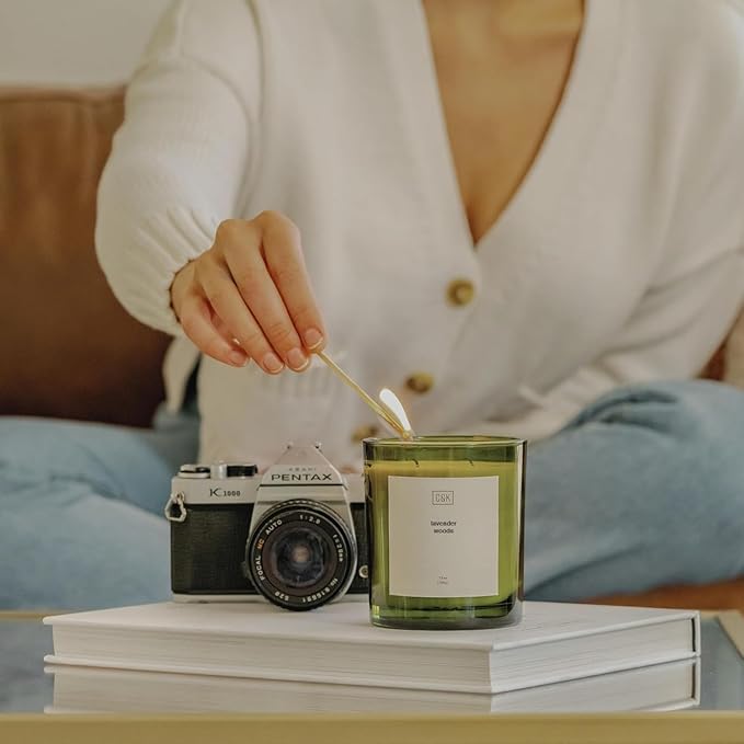 Craft & Kin Lavender Scented Candles | 12oz Premium Lavender Woods Winter Scented Candles for Men and Women | Candles Made with Natural Soy | Nature Collection