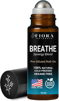 Fiora Naturals Breathe Essential Oil Roll-On Blend - 100% Pure Eucalyptus, Peppermint & Tea Tree Oil Aromatherapy Blend. Therapeutic-Grade