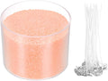 MECCANIXITY Pearled Sand Candles with 30 Pcs Wicks 14Oz / 400g Candle Beads Refillable Powder Sand Wax Making Kit for Thanksgiving Christmas Wedding Party DIY Home Crafts, Light Orange