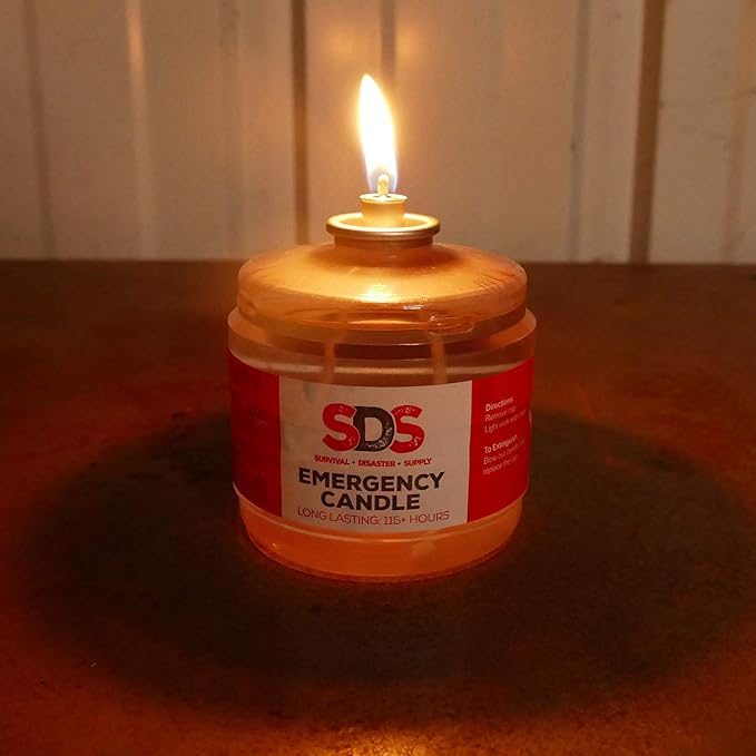 SDS Liquid Oil Candles - Long Burning Survival Candles, 115 Hour Burn Time