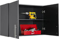 Prepac Elite 32” 2-Door Storage Cabinet, Wall Mounted Laundry, Kitchen & Garage Storage Cabinet with Adjustable Shelf, 32”W x 24”H x 16”D, Black