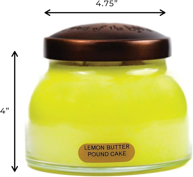 A Cheerful Giver — Lemon Butter Pound Cake - 22oz Mama Scented Candle Jar with Lid - Keepers of the Light - 125 Hours of Burn Time, Gift for Women, Yellow