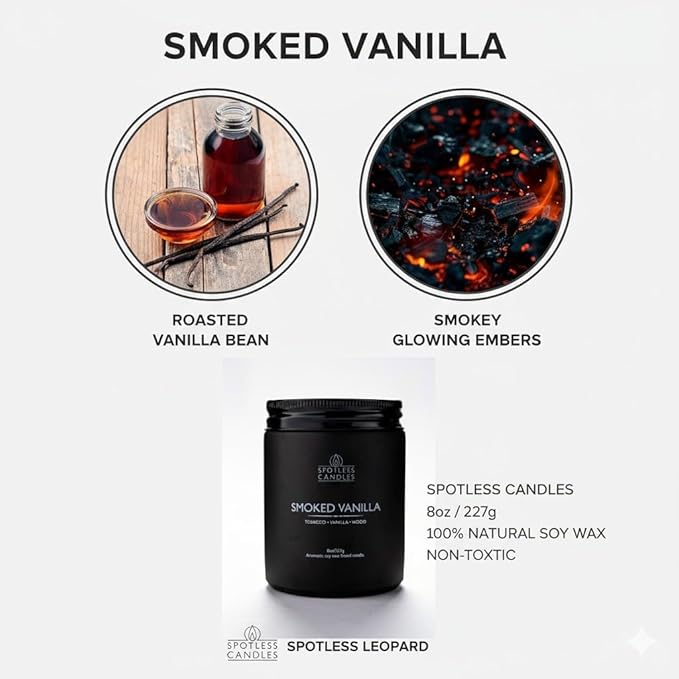 Mens Candle 3 x 8oz Pack Smoked Vanilla Bay Rum and Lavender Cedarwood Scents