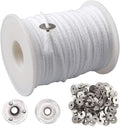 200 Feet Candle Wicks Roll, 24 PLYBraided Candle Wicks Natural Cotton Candle Wick Core Spool and 100 Pcs Metal Candle Wick Sustainer Tabs for Candle DIY Craft Candle Making Kit