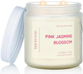M&SENSE Jasmine & Rose Spring Scented Candles for Home, 11.6oz Organic Natural Soy Wax, 70-Hour Non Toxic Clean Burn, 2-Wick Home Fragrance Floral Scent, Romantic Smelling for Women