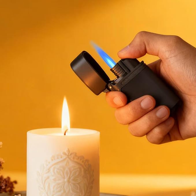 Urgrette 3 Pack Torch Lighter Refillable Butane Lighters Single Jet Flame Mini Pocket Lighter Gas Adjustable Flame for Camping BBQ Grill Candle Party (Without Fuel)