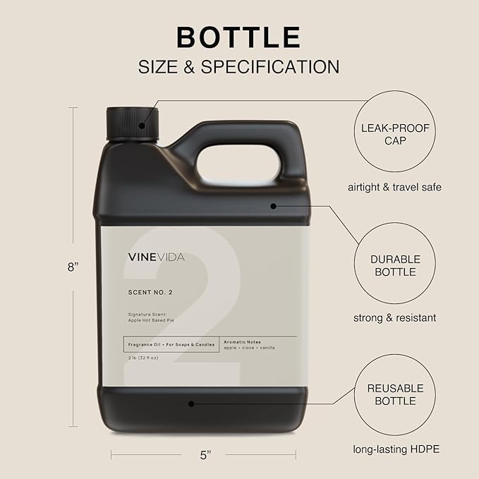 VINEVIDA [32oz] Apple Hot Baked Pie Fragrance Oil - Fall Scents for Candle Making - Essential Oils for Fall Candles