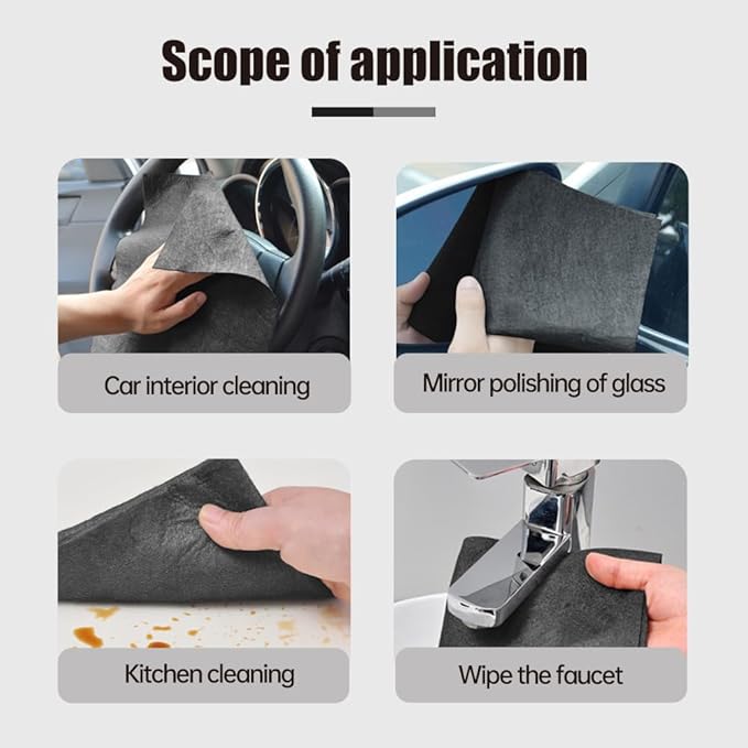 Thickened Magic Cleaning Cloth, 2026 New Streak Free Reusable Microfiber Rag, Multipurpose Miracle Rags Absorbent Microfiber Cleaning Cloth for Kitchen, Window and Car Glass (5, 12x12in) (15, 8x12in)
