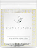 Hearth & Harbor Candle Wicks and Adhesive Candle Wick Stickers, 100 x 6-Inch Cotton Wicks + 100 Double-Sided Heat Resistant Candle Stickers
