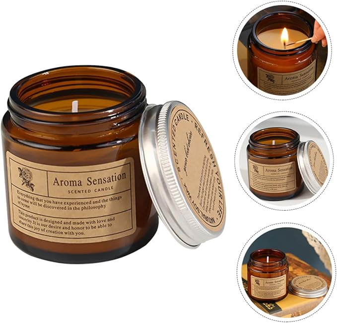 Handmade Scented Candle DIY Plant Wax Tea Color Aromatherapy Candle for Birthday Home Decoration Romantic Rose Sandalwood Scent