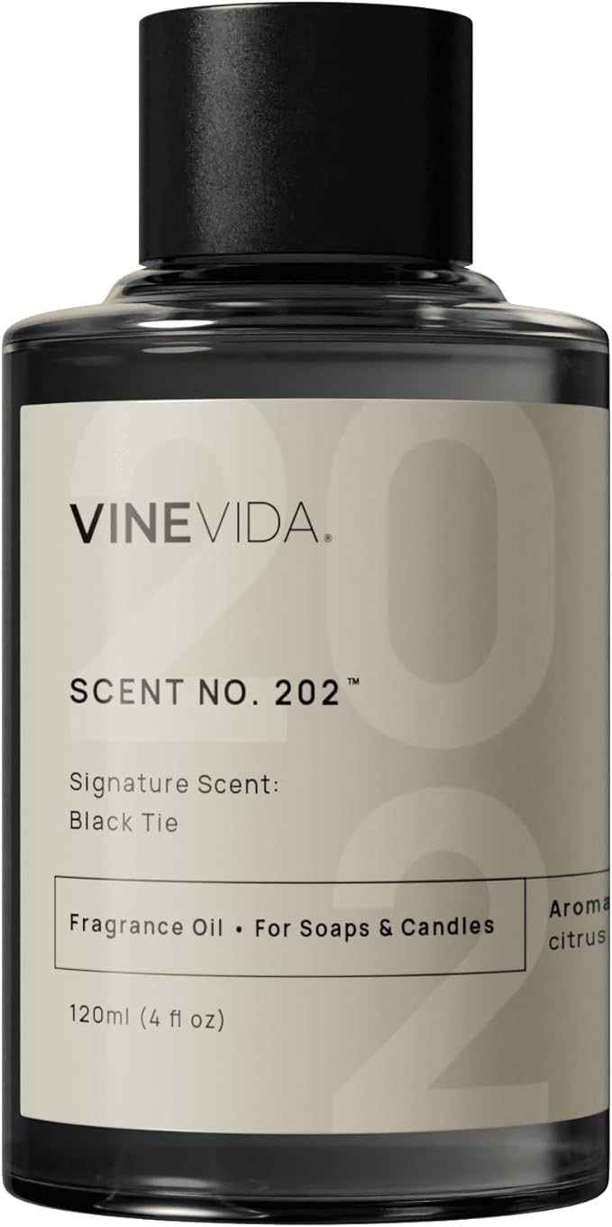 VINEVIDA [4 oz] Scent Black Tie; Fragrance Oil for Candle Making and Soap Making - Winter & Holiday Oils