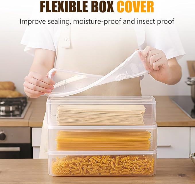 Storage & Crisper Boxes, 2025 New Durable Food Storage Containers, Stackable Refrigerator Organizer for Kitchen, Airtight Food Box with Lids, Fresh-Keeping Container Suitable (White, 2pcs)