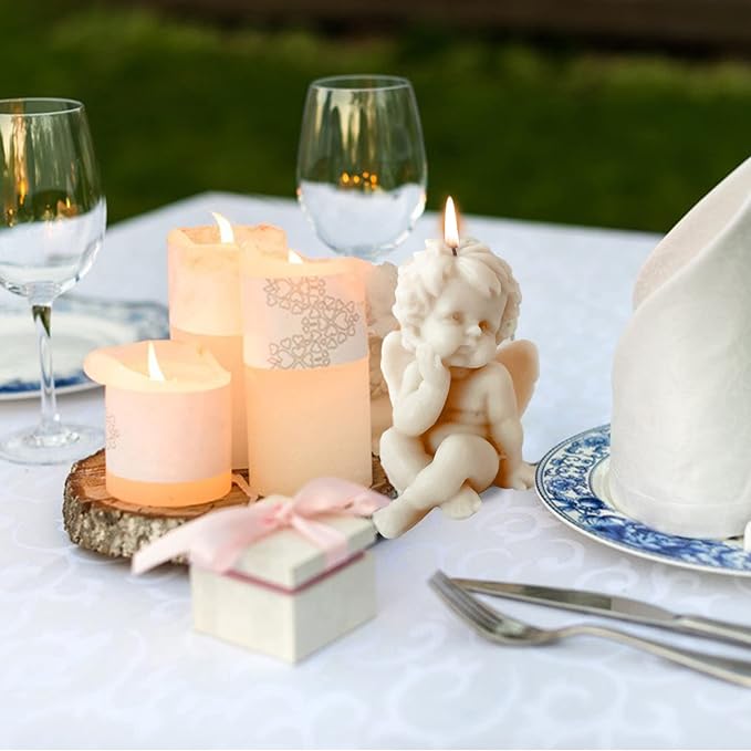 2 Pcs Angel Shape Candle Mold Valentine's Day Resin Casting Silicone Mold for DIY Aromatherapy Candles Wax Plaster Polymer Clay Decoration