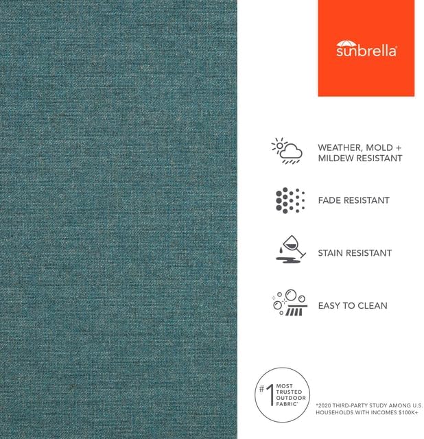 Sunbrella Outdoor Fabric by The Yard | Cast Lagoon | Official Sunbrella Seller | Indoor or Outdoor Upholstery Fabric for Chairs, Cushions, Drapery, Pillows, Furniture
