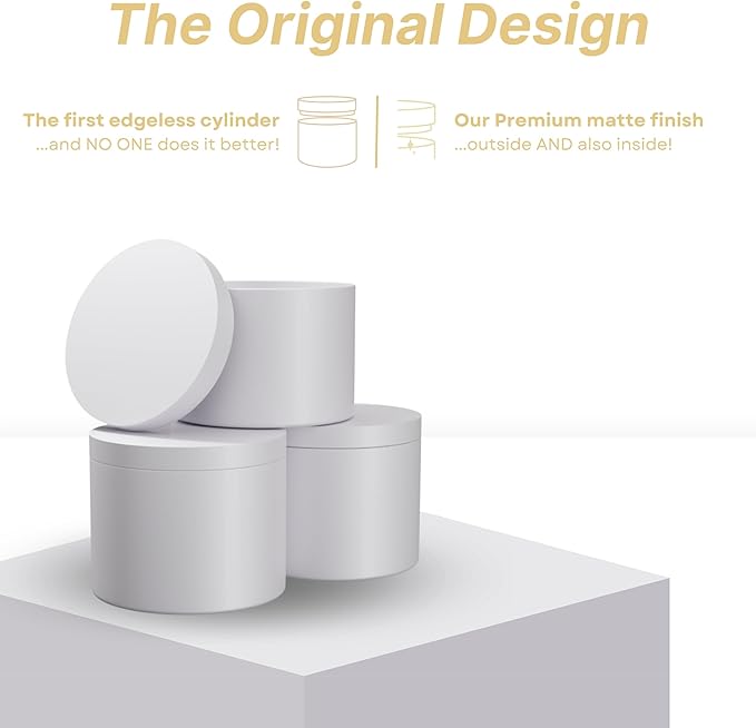 True Candle Pure White Tins - 24x 4 oz Candle Containers
