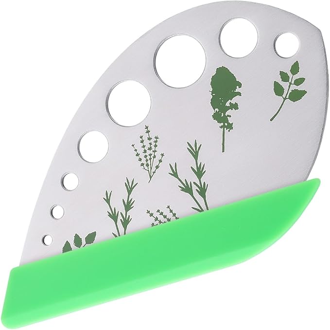 Herb Stripper Herbs Cutter Scissors Stainless Steel Leaf Remover Stripping Tool Vegetable Kitchen Gadget Tool with Protective Holder