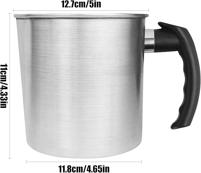 Candle Making Pouring Pot,2 pounds Capacity,Double Boiler Wax Melting Pot,Dripless Pouring Spout & Heat-Resisting Handle Designed Candle Making Pitcher, Silver