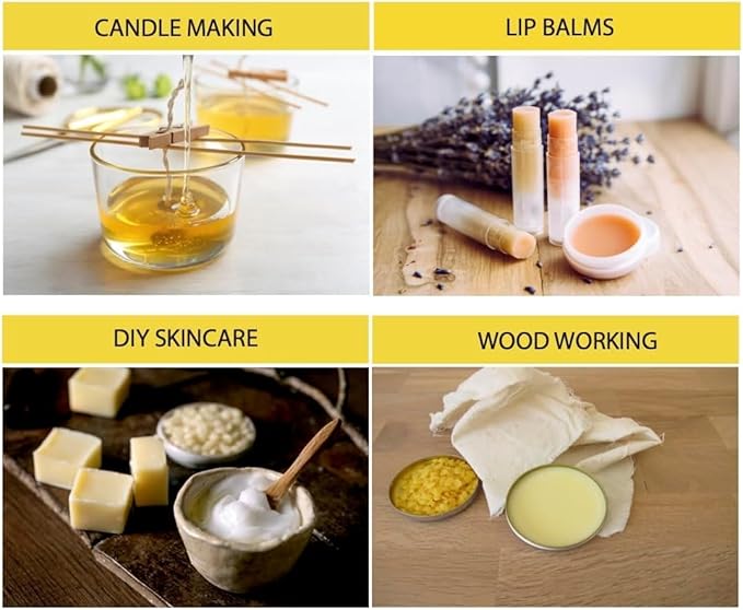 Beesworks Yellow Beeswax Pellets Bulk (27.5 lb) | 100% Pure, Cosmetic Grade, Triple-Filtered Beeswax for DIY Skin Care, Lip Balm, Lotion, and Candle Making