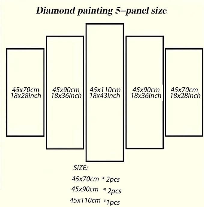 Diamond Art Kits for Adults Beginners Candle 5D Diamond Painting Kits Winter DIY Rhinestone Embroidery Large Wall Art and Crafts,Paint by Numbers kit for Adults for Home Decor 43x89in 5 Pack 0b-823