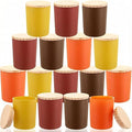 Ziliny 16 Pcs Winter Candle Jars for Making Empty Candle Vessels Bulk 7 oz Glass Jars with Bamboo Lids Tins for Making Storing Biscuits Tea Party Favors