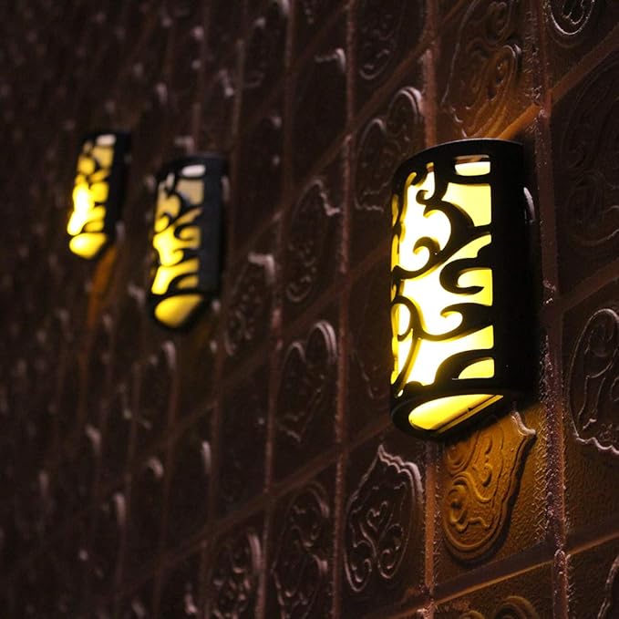 WRalwaysLX Decorative Lanterns with Timer, Candle Light Flameless Candles Indoor/Outdoor Wall Sconces,Flickering Flames Wall Light for Hallway, Bathroom,Use 3AA Battery(NOT Included),3 Pack