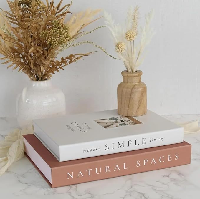 Decorative Books for Home Decor,2 Pcs Modern Minimalist Faux Book for Home Decoration,Coffee Table Decor,Living Room Aesthetic Accent (E3)