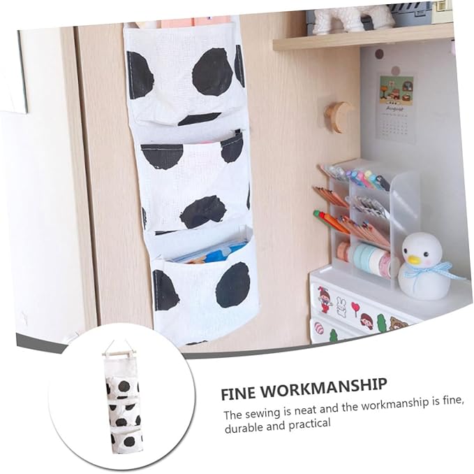 GLEAVI 3pcs Multipurpose Wall-Side Hanging Bag Soft Sundries Organizer for Dorm Room Bedside and Office Neatly Sewn Easy to Clean and Space-Saving Storage