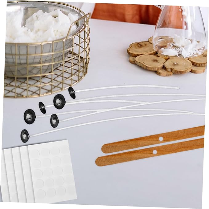 DOITOOL 1set Candle Making Kit of Candle Wick Holders Stickers Wicks for for Home Birthday Parties Creative Craft Tools