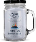 Black Lava Hawaiian Sea Salt – Strong Scent Candle with Sea Salt, Jasmine & Rosewater – 90 Hour Burn – 12oz Mason Jar – Made in USA – Beamer Candle Co.