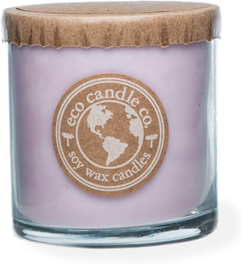 Eco Candle Co. Recycled Candle, Pure Lilac, 6 oz. - Scents of Pure Lilac Bushes - 100% Soy Wax, No Lead, Kraft Paper Label & Lid, Hand Poured, Phthalate Free, Made from Midwest Grown Soybeans